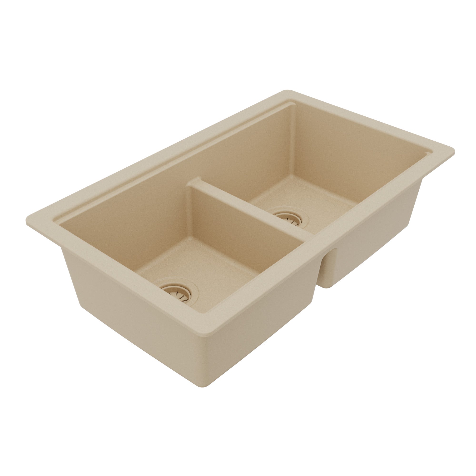 Karran 32 quartz composite workstation kitchen sink 50/50 double bowl bisque product image