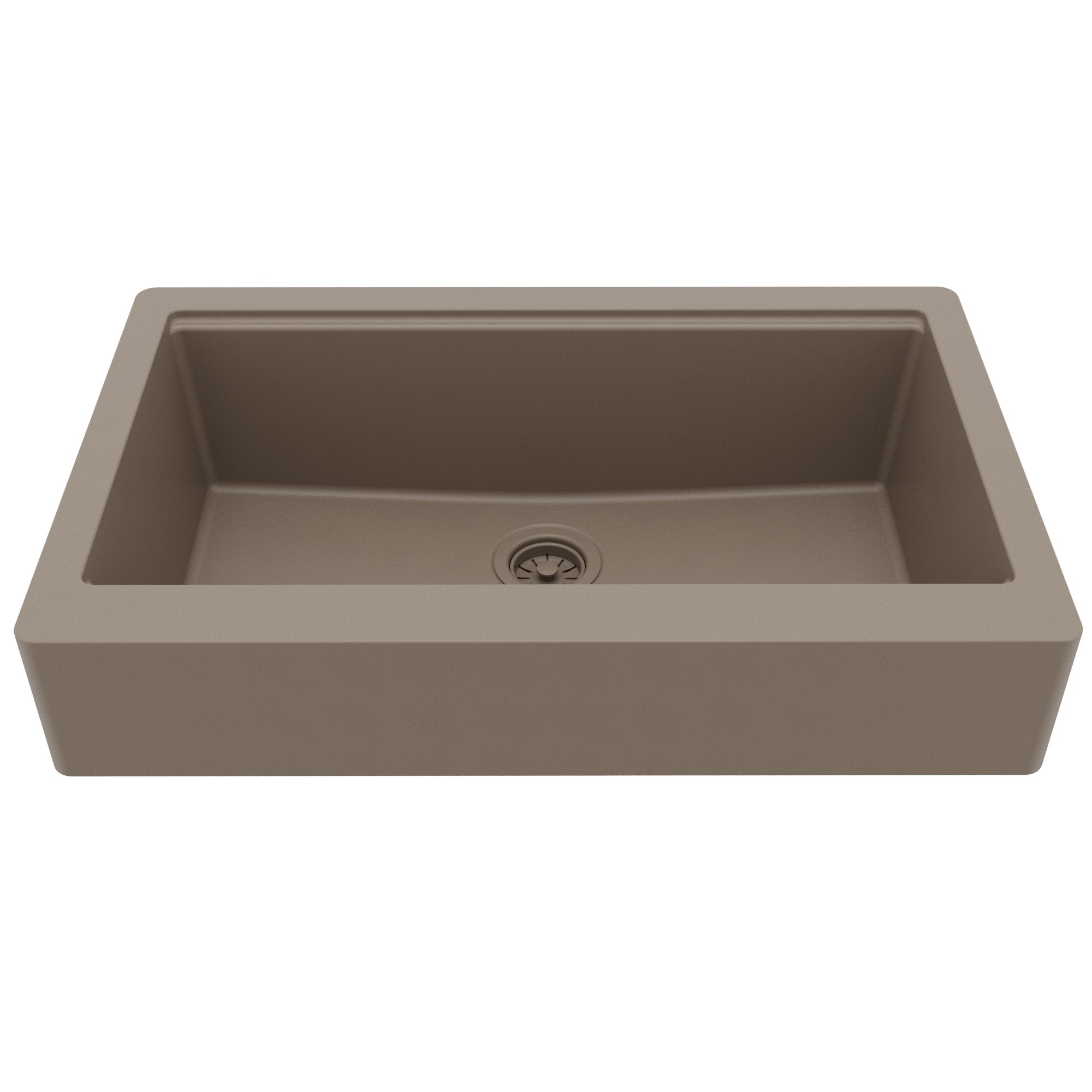 Karran 34 quartz composite retrofit workstation farmhouse sink concrete product image