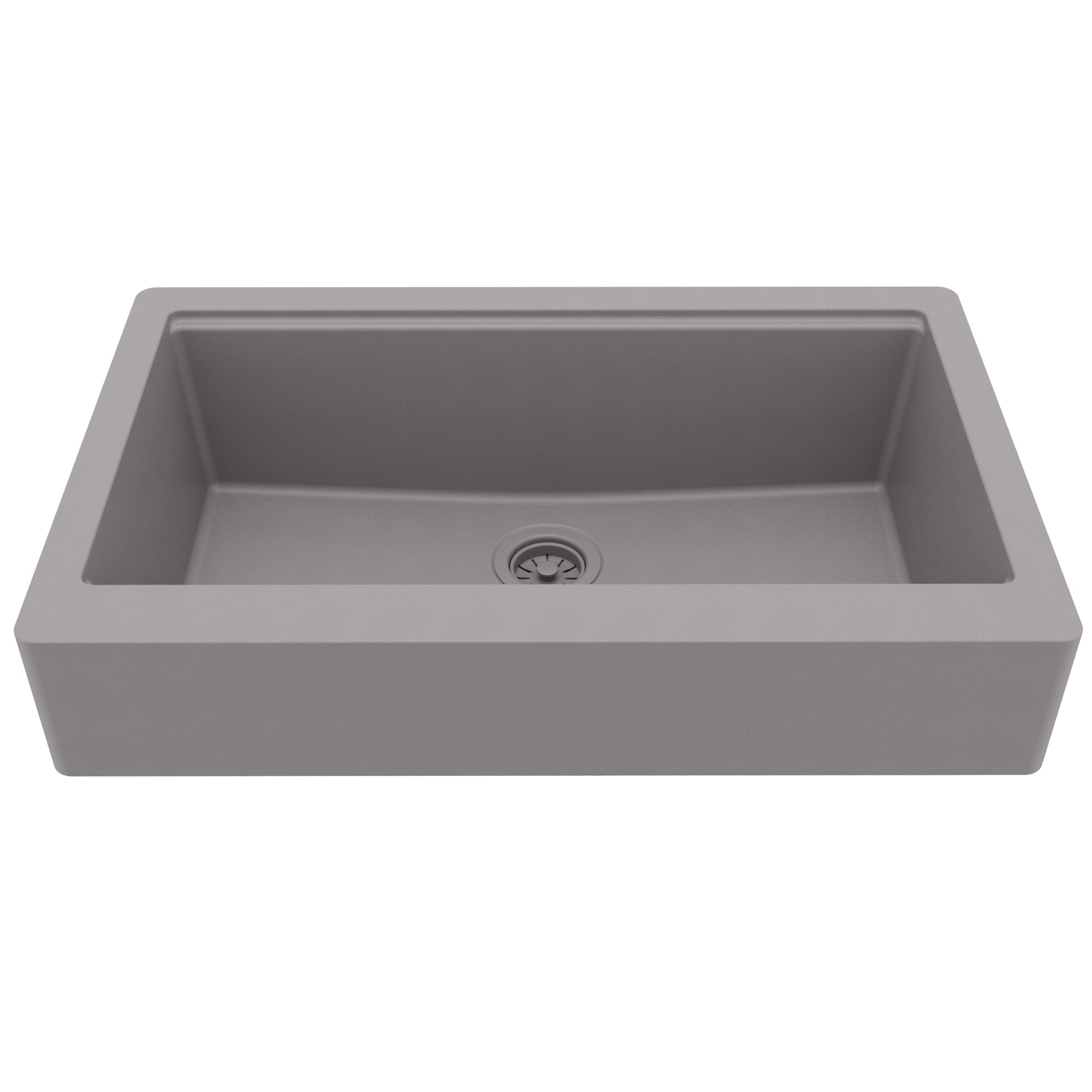 Karran 34 quartz composite retrofit workstation farmhouse sink grey product image