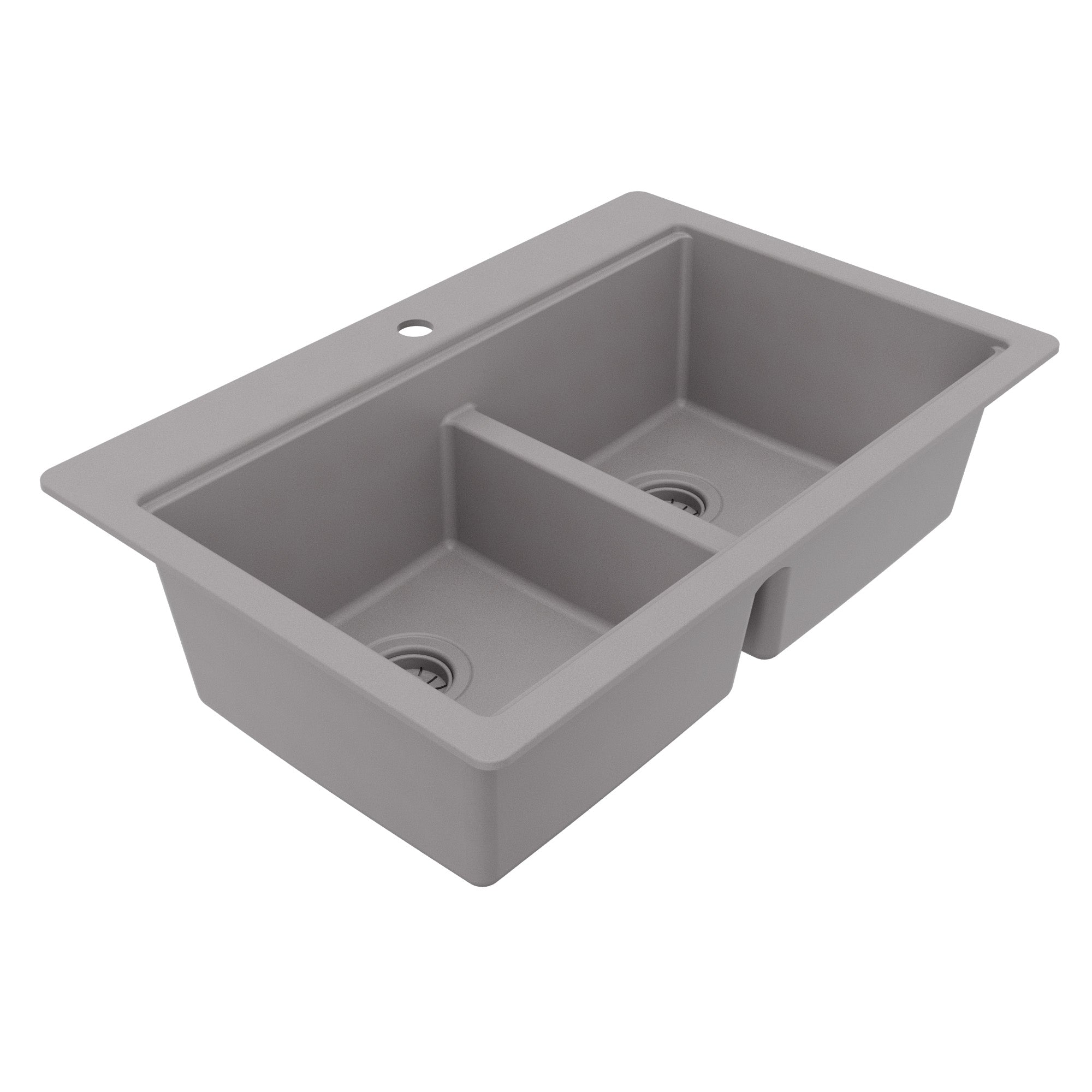 Karran 33 quartz composite workstation kitchen sink 50/50 double bowl grey product image