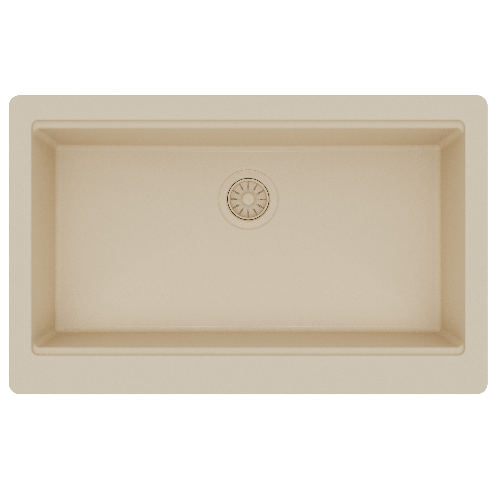 Karran 34 quartz composite workstation farmhouse sink bisque product image