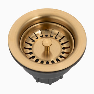 Alternate Image for Houzer 3-1/2" Basket Strainer Drain in Brushed Brass - Stainless Steel & Plastic, 20 Gauge, 190-9180 BB