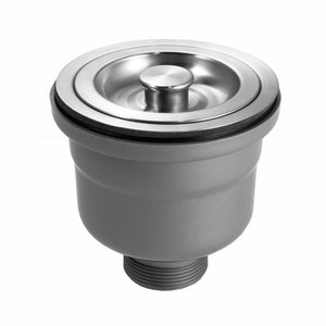 Alternate Image for Houzer 3-1/2" Stainless Steel Deep Cup Basket Strainer Drain - Stainless Steel & Plastic, 20 Gauge, 190-9300