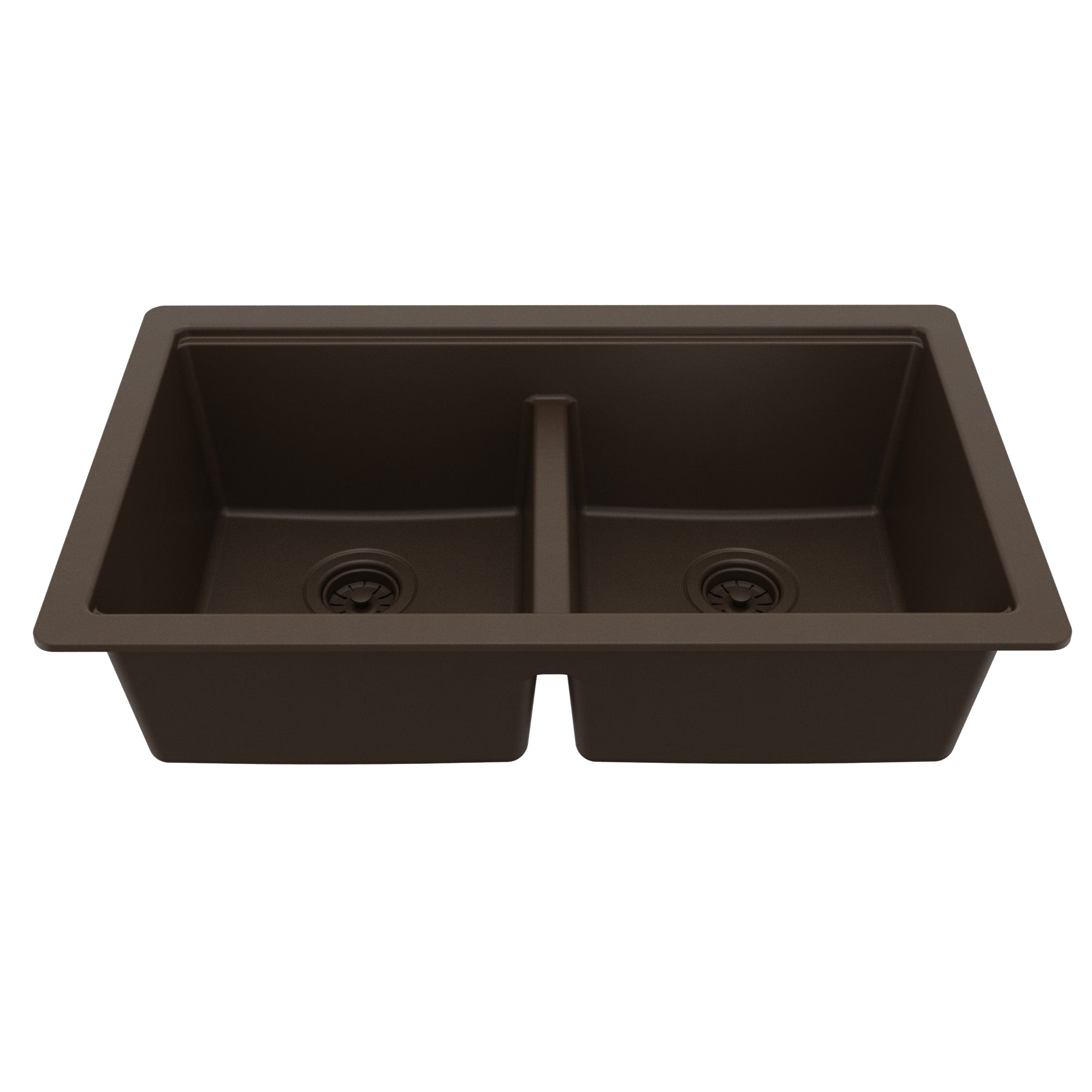 Karran 32 quartz composite workstation kitchen sink 50/50 double bowl brown product image
