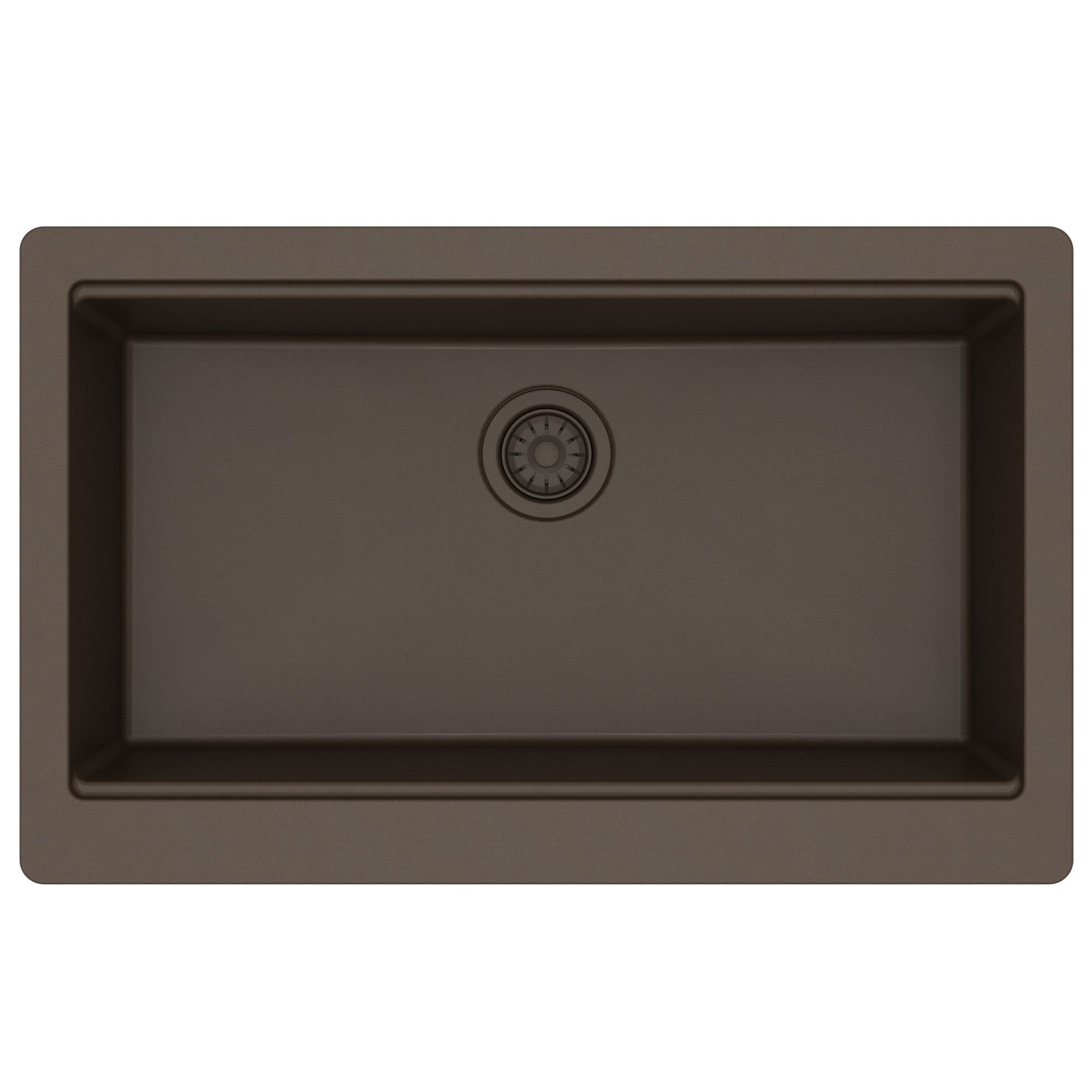 Karran 34 quartz composite retrofit workstation farmhouse sink brown product image