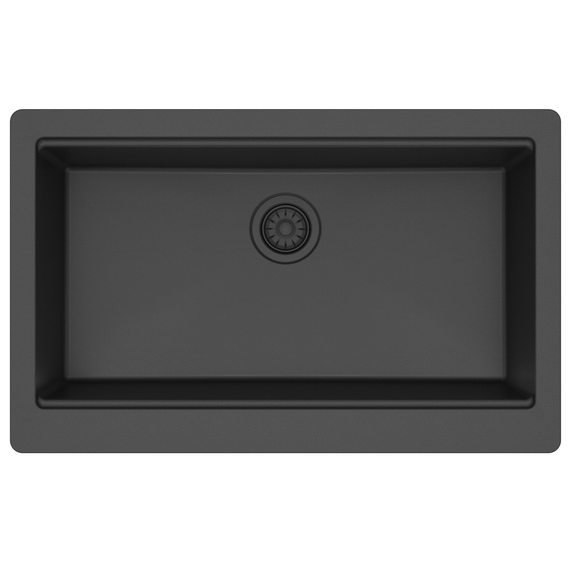 Karran 34 quartz composite workstation farmhouse sink black product image