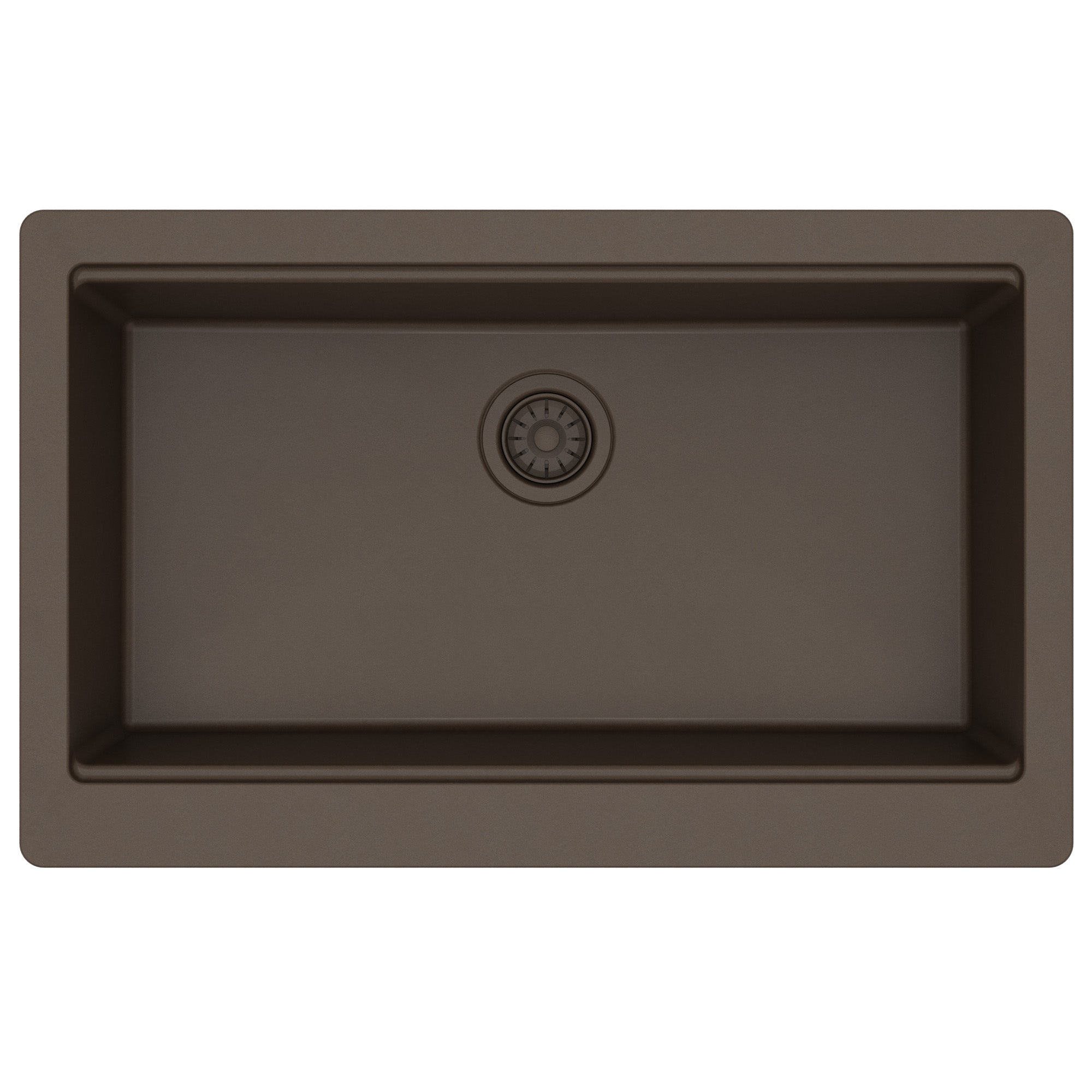 Karran 34 quartz composite workstation farmhouse sink brown product image