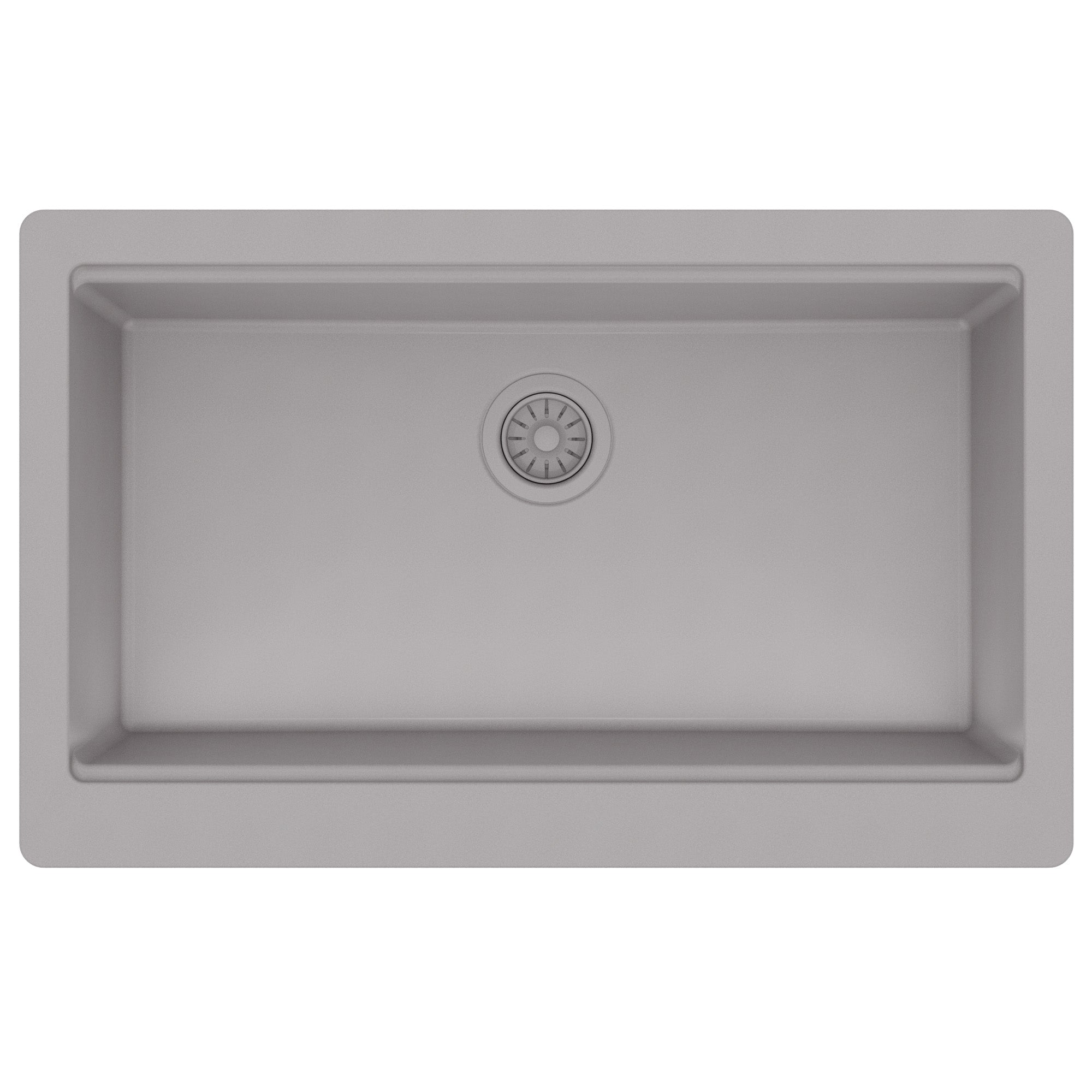Karran 34 quartz composite workstation farmhouse sink grey product image
