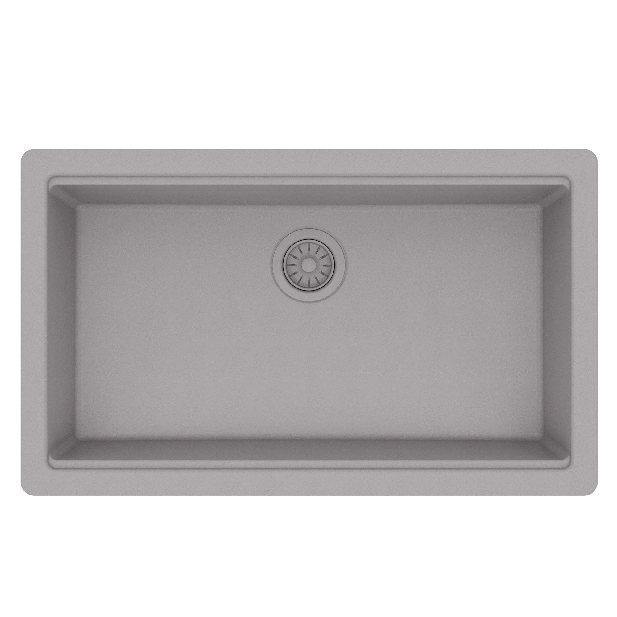 Karran 32 quartz composite workstation kitchen sink grey product image