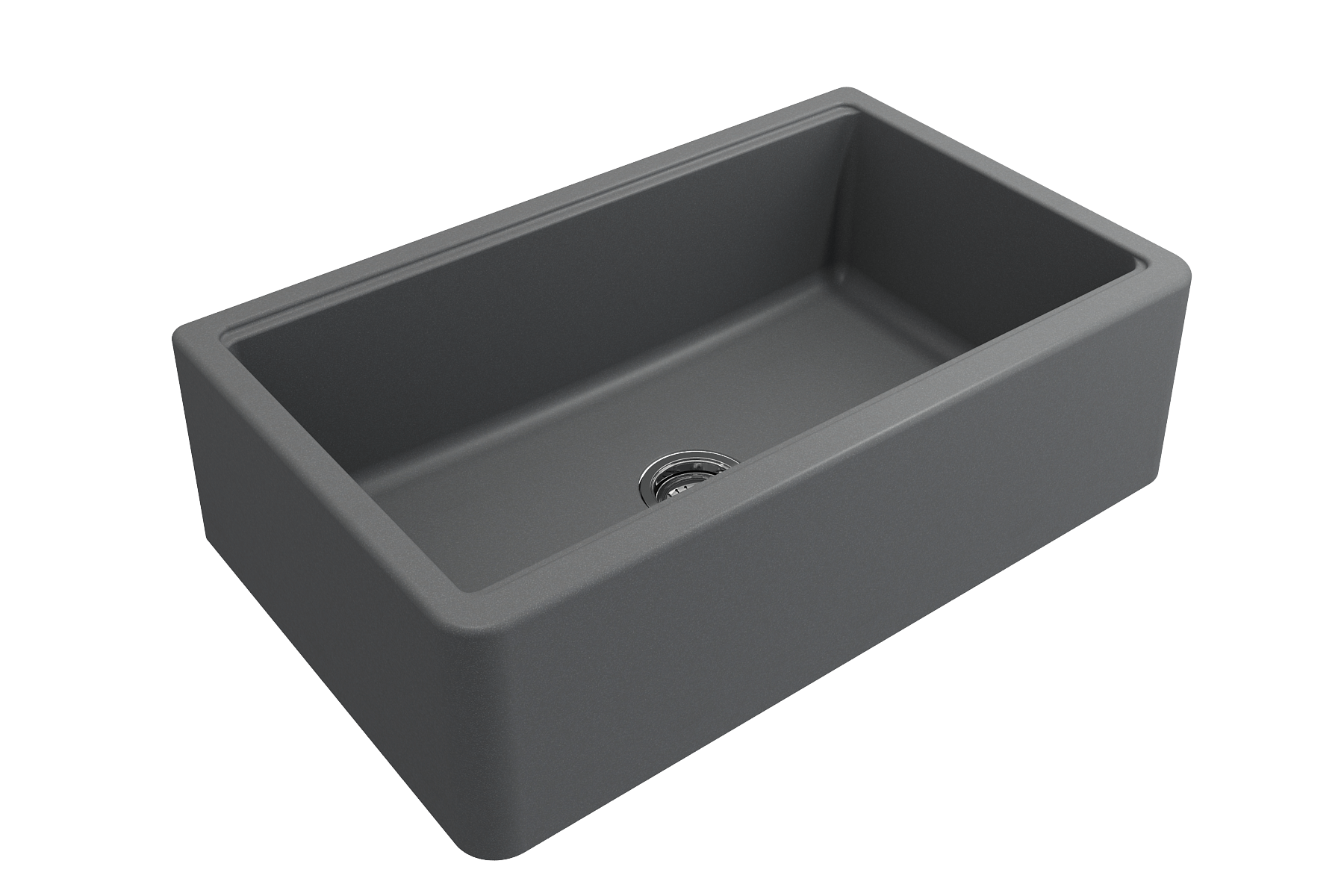 BOCCHI Arona 33" Granite Workstation Farmhouse Sink Kit with Faucet and Accessories, Concrete Gray (sink) / Chrome (faucet), 1600-506-2020CH
