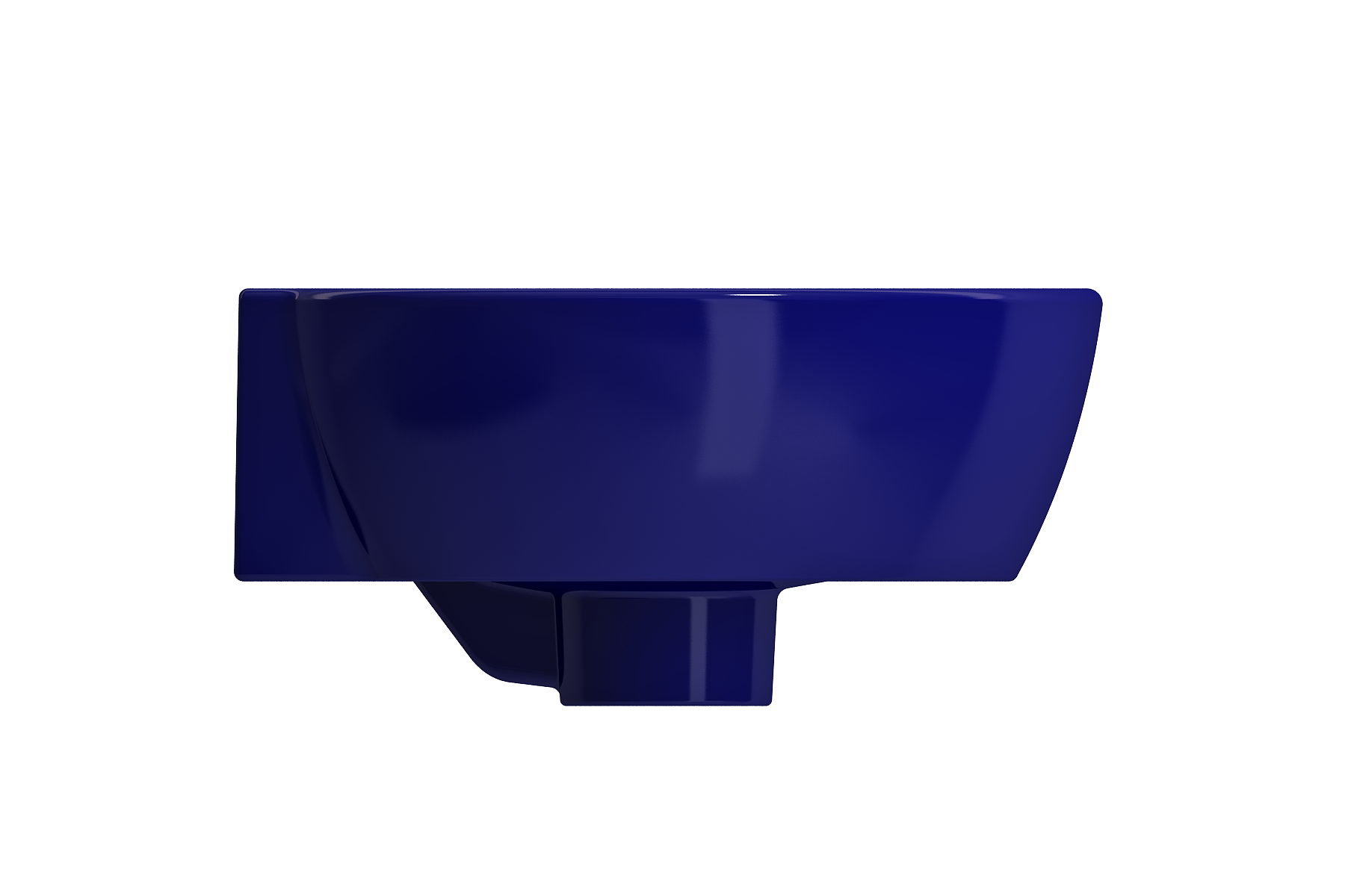 BOCCHI Milano 13" Oval Corner Fireclay Bathroom Sink, Sapphire Blue, Single Faucet Hole, 1392-010-0126