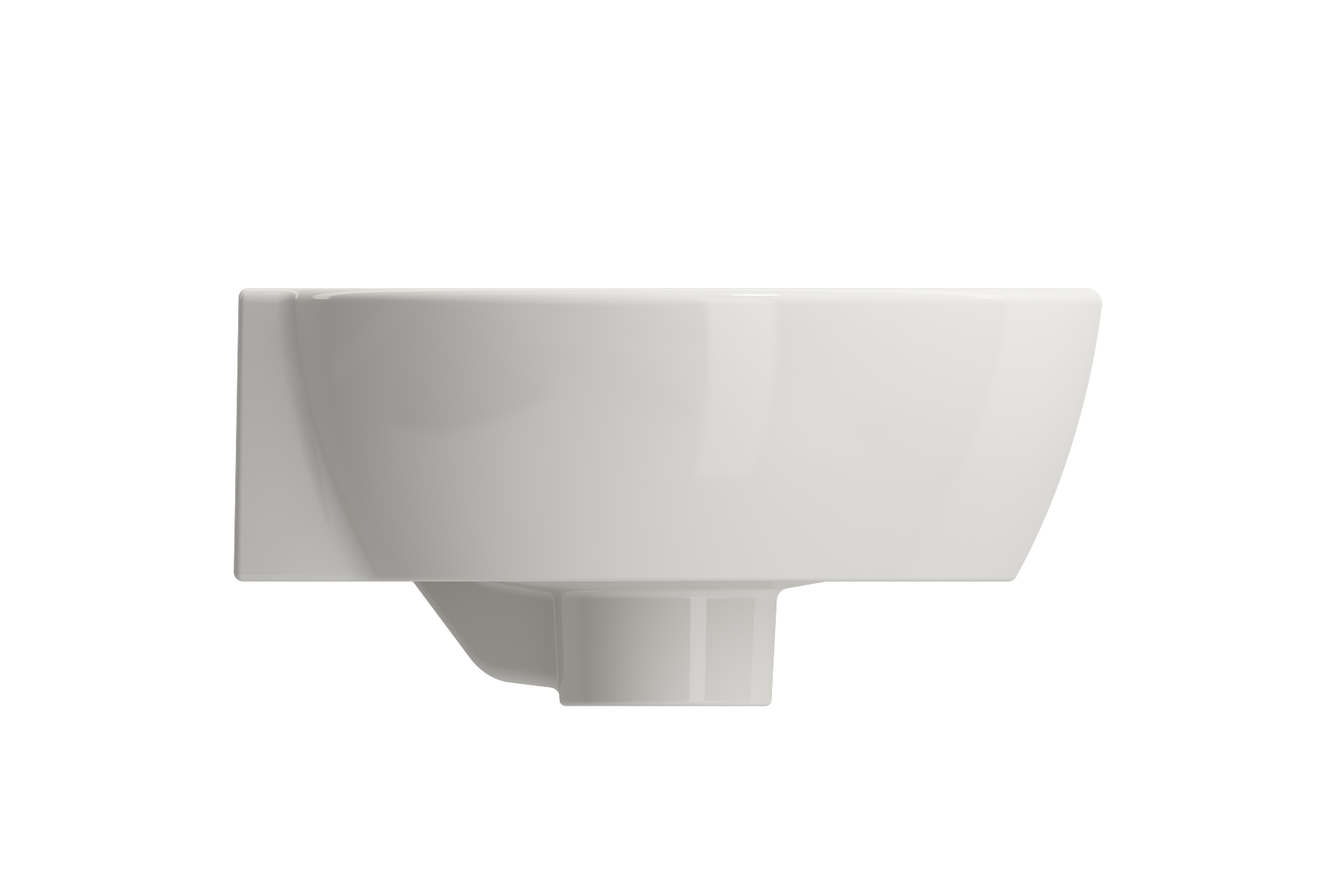 BOCCHI Milano 13" Oval Corner Fireclay Bathroom Sink, Biscuit, Single Faucet Hole, 1392-014-0126