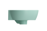 BOCCHI Milano 13" Oval Corner Fireclay Bathroom Sink, Matte Mint Green, Single Faucet Hole, 1392-033-0126