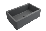 BOCCHI Arona 33" Granite Workstation Farmhouse Sink Kit with Faucet and Accessories, Concrete Gray (sink) / Stainless Steel (faucet), 1600-506-2020SS