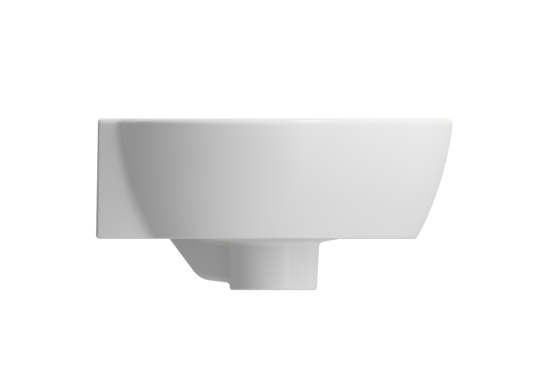 BOCCHI Milano 13" Oval Corner Fireclay Bathroom Sink, Matte White, Single Faucet Hole, 1392-002-0126
