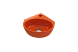 BOCCHI Milano 13" Oval Corner Fireclay Bathroom Sink, Orange, Single Faucet Hole, 1392-012-0126