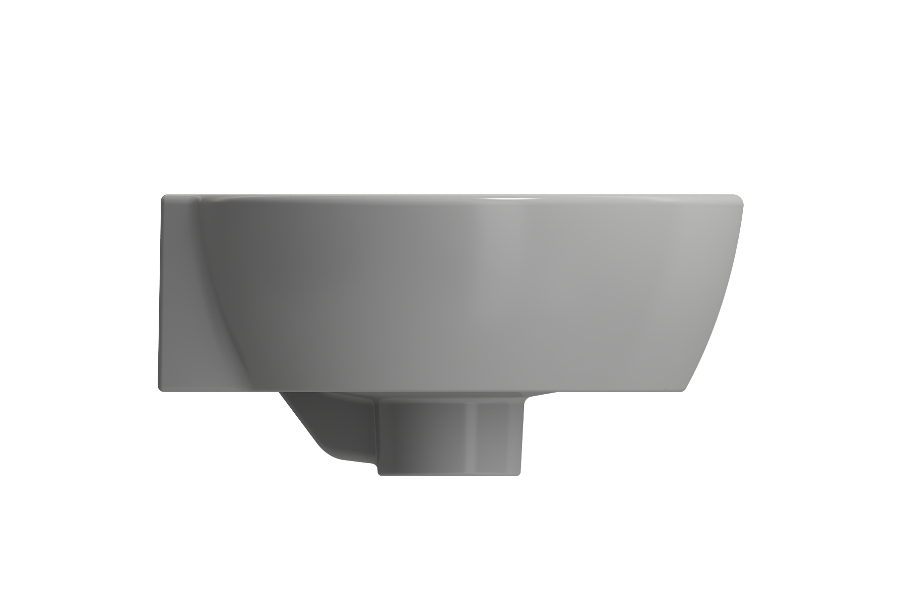 BOCCHI Milano 13" Oval Corner Fireclay Bathroom Sink, Matte Gray, Single Faucet Hole, 1392-006-0126