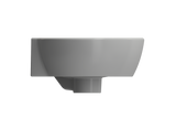 BOCCHI Milano 13" Oval Corner Fireclay Bathroom Sink, Matte Gray, Single Faucet Hole, 1392-006-0126