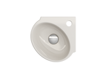 BOCCHI Milano 13" Oval Corner Fireclay Bathroom Sink, Biscuit, Single Faucet Hole, 1392-014-0126