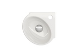 BOCCHI Milano 13" Oval Corner Fireclay Bathroom Sink, White, Single Faucet Hole, 1392-001-0126