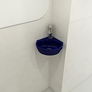 Alternate Image for BOCCHI Milano 13" Oval Corner Fireclay Bathroom Sink, Sapphire Blue, Single Faucet Hole, 1392-010-0126