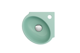 BOCCHI Milano 13" Oval Corner Fireclay Bathroom Sink, Matte Mint Green, Single Faucet Hole, 1392-033-0126