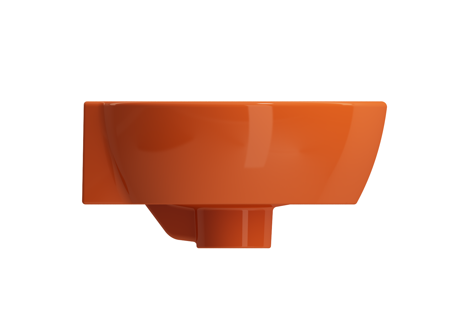 BOCCHI Milano 13" Oval Corner Fireclay Bathroom Sink, Orange, Single Faucet Hole, 1392-012-0126