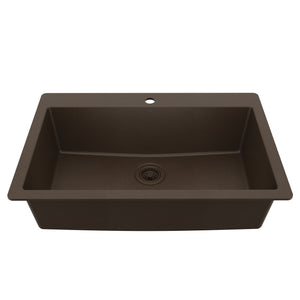 Main Image of Karran 33" Drop In/Topmount Quartz Composite Kitchen Sink, Brown, QT-812-BR