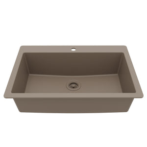 Main Image of Karran 33" Drop In/Topmount Quartz Composite Kitchen Sink, Concrete, QT-812-CN