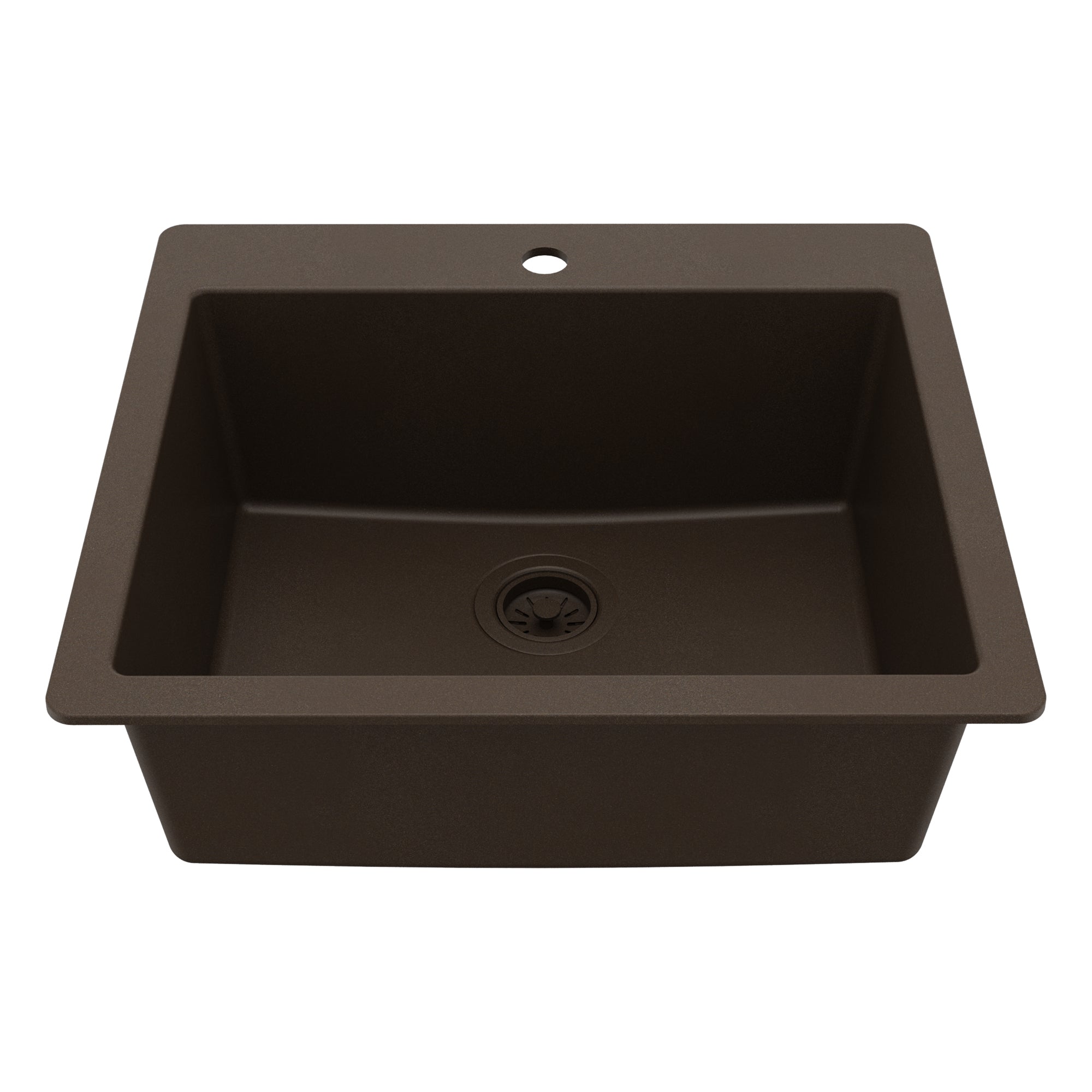 Main Image of Karran 25" Drop In/Topmount Quartz Composite Kitchen Sink, Brown, QT-820-BR
