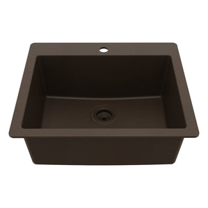 Main Image of Karran 25" Drop In/Topmount Quartz Composite Kitchen Sink, Brown, QT-820-BR