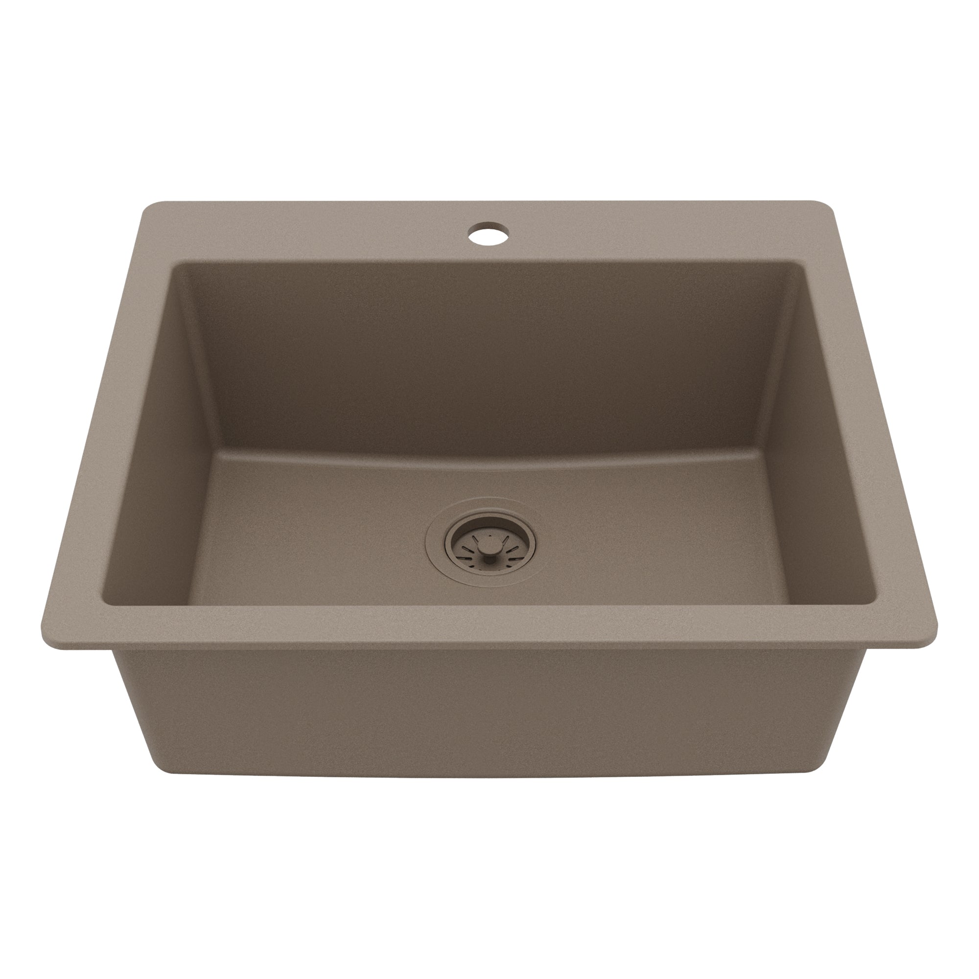 Main Image of Karran 25" Drop In/Topmount Quartz Composite Kitchen Sink, Concrete, QT-820-CN