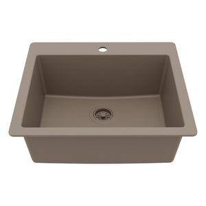 Main Image of Karran 25" Drop In/Topmount Quartz Composite Kitchen Sink, Concrete, QT-820-CN