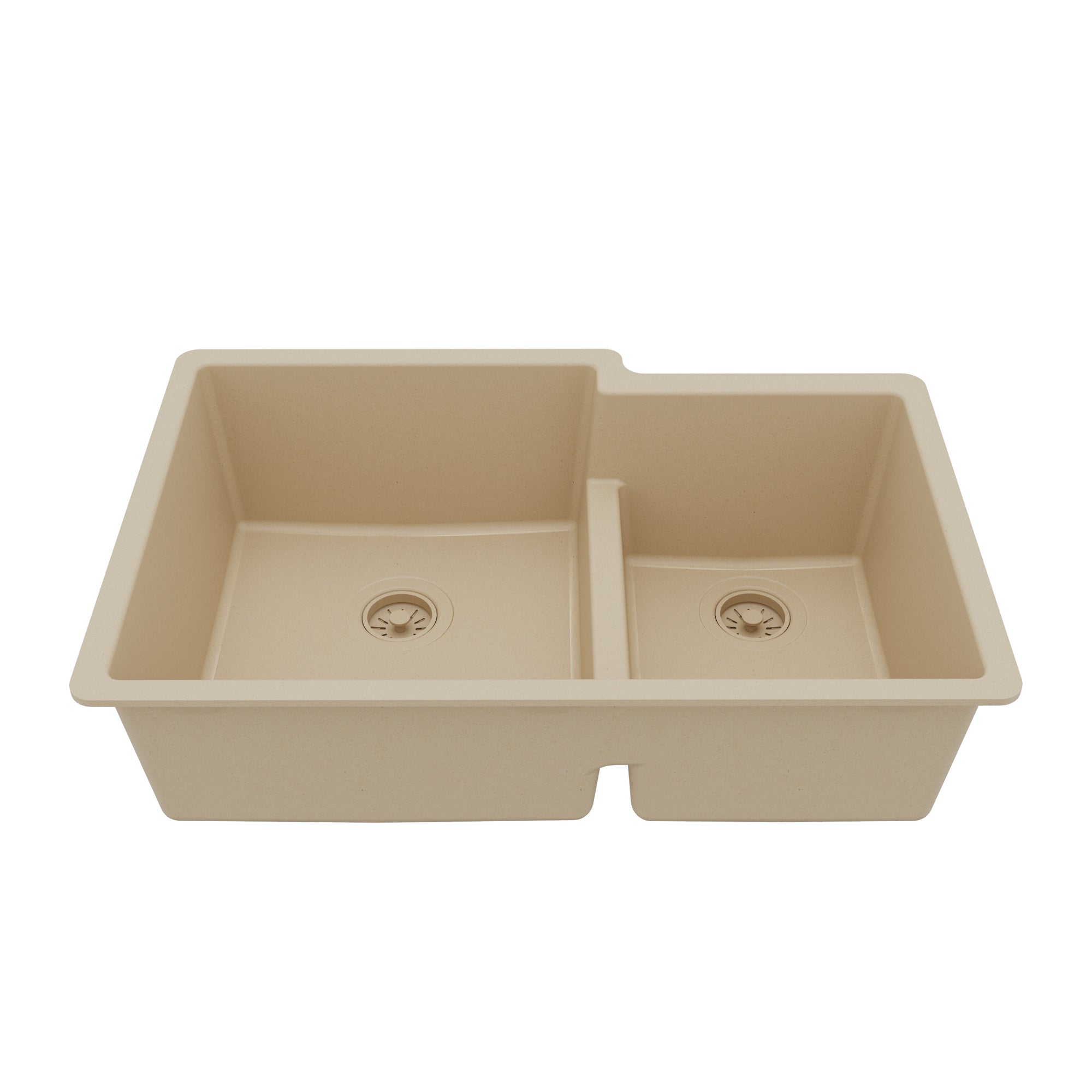 Main Image of Karran 32" Undermount Quartz Composite Kitchen Sink, 60/40 Double Bowl, Bisque, QU-811-BI