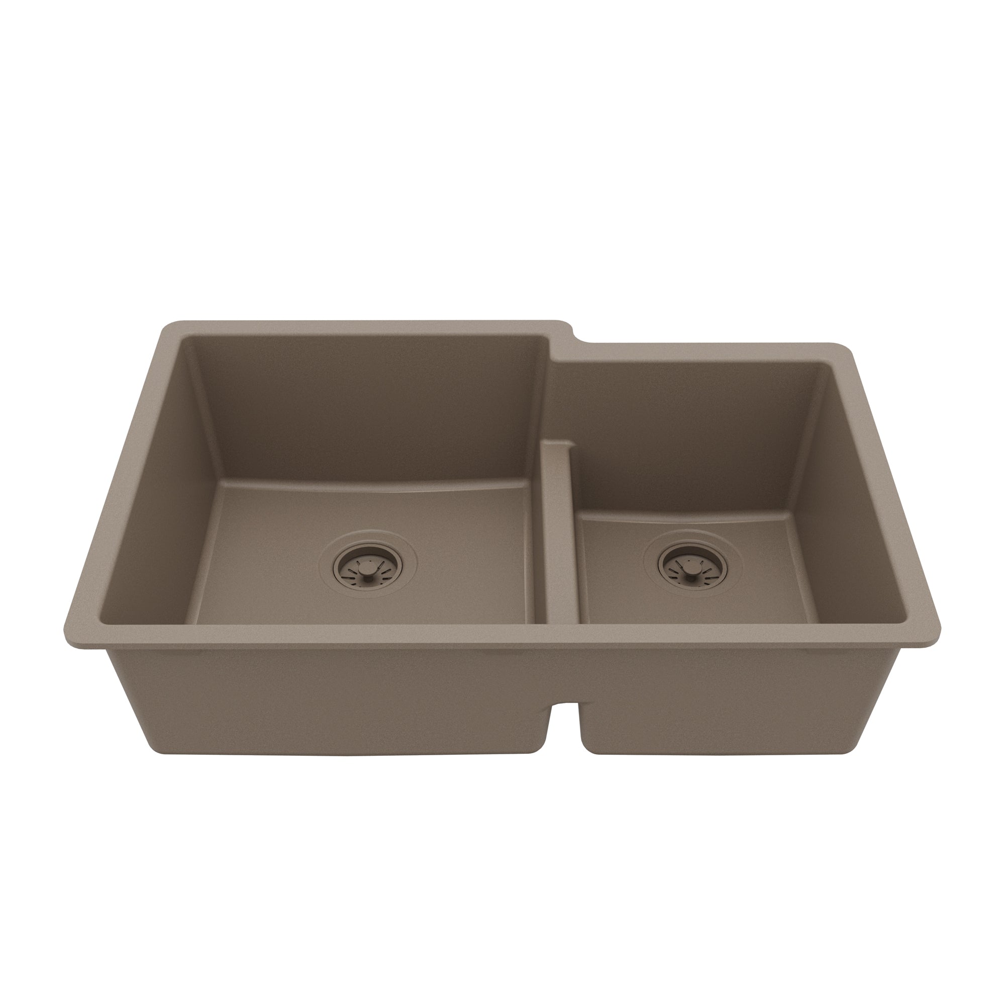 Main Image of Karran 32" Undermount Quartz Composite Kitchen Sink, 60/40 Double Bowl, Concrete, QU-811-CN