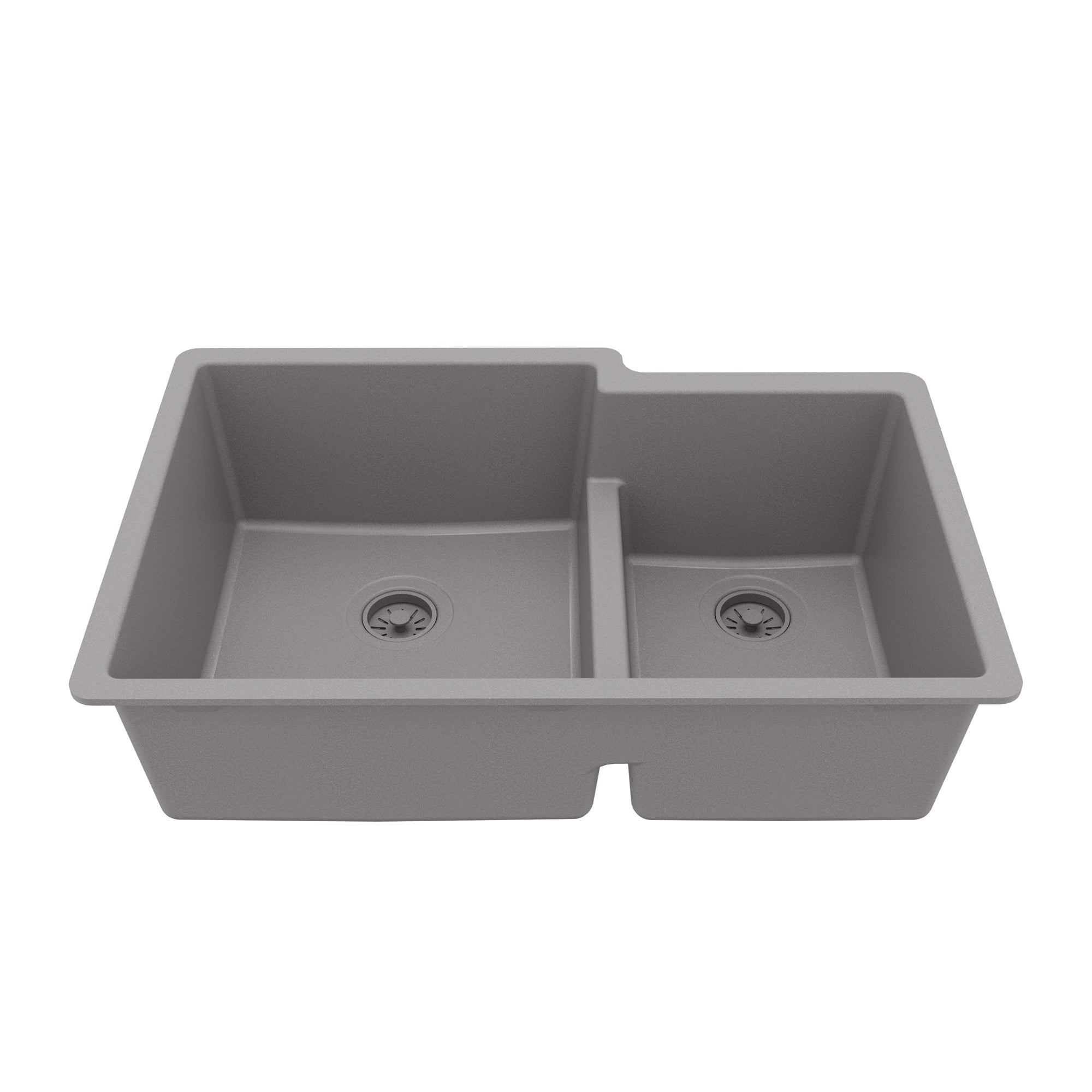 Main Image of Karran 32" Undermount Quartz Composite Kitchen Sink, 60/40 Double Bowl, Grey, QU-811-GR