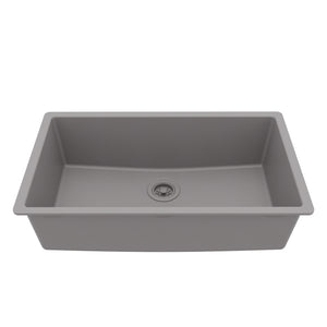 Main Image of Karran 32" Undermount Quartz Composite Kitchen Sink, Grey, QU-812-GR