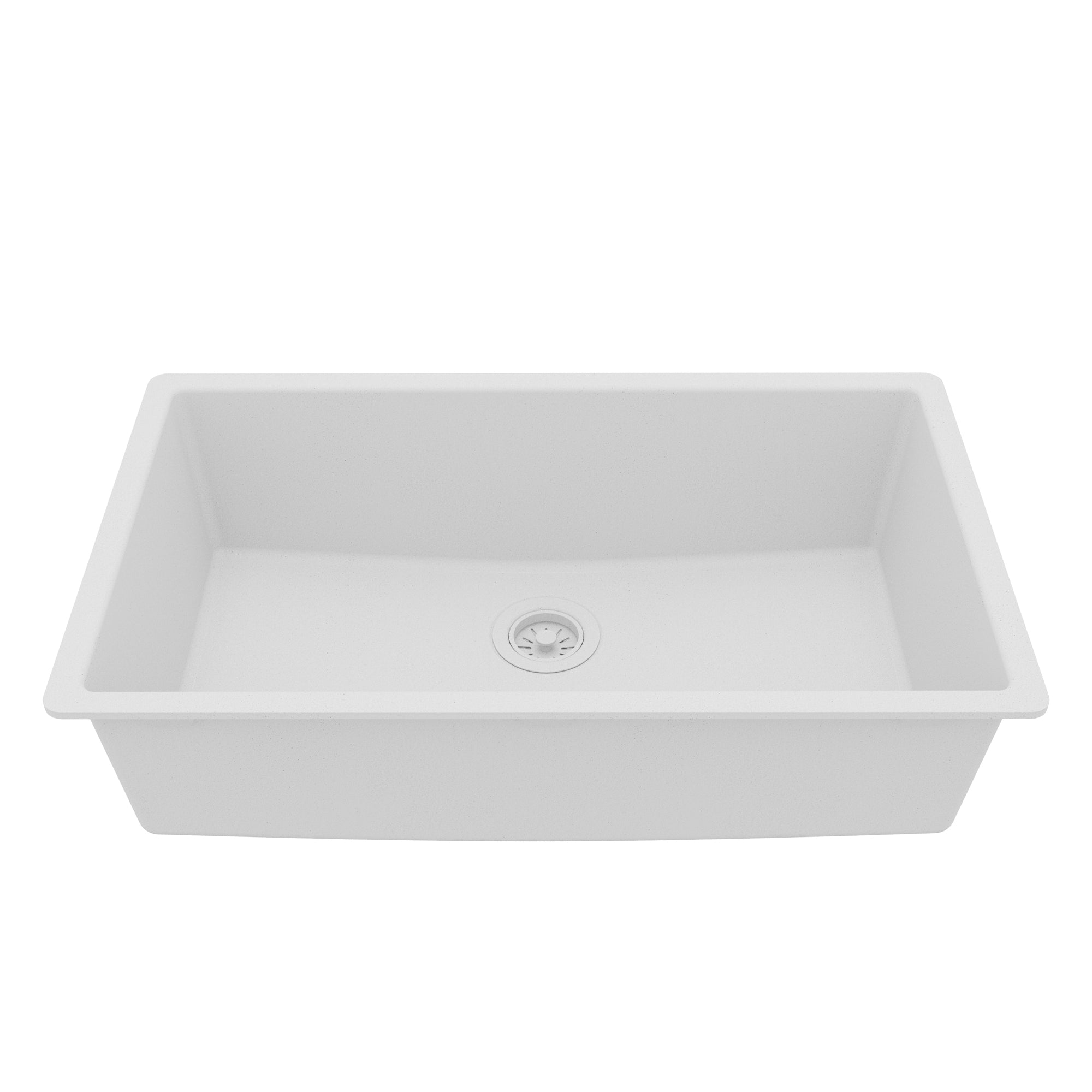 Main Image of Karran 32" Undermount Quartz Composite Kitchen Sink, White, QU-812-WH
