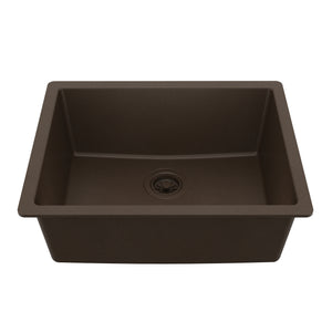 Main Image of Karran 24" Undermount Quartz Composite Kitchen Sink, Brown, QU-820-BR