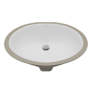 Karran Valera 15.75" x 19.25" Oval Undermount Vitreous China ADA Bathroom Sink, White, VC-104-WH