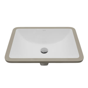 Karran Valera 15.375" x 20.5" Rectangular Undermount Vitreous China Bathroom Sink, White, VC-107-WH