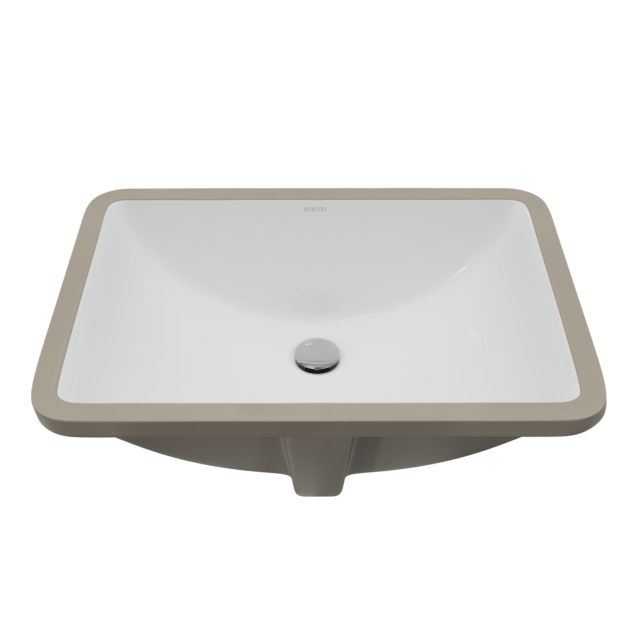 Karran Valera 13.75" x 19.75" Rectangular Undermount Vitreous China Bathroom Sink, White, VC-109-WH