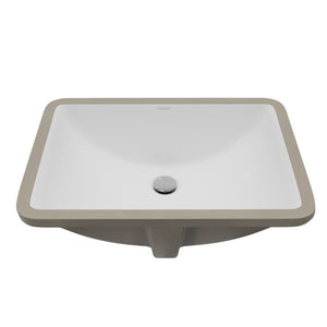Karran Valera 13.75" x 19.75" Rectangular Undermount Vitreous China Bathroom Sink, White, VC-109-WH