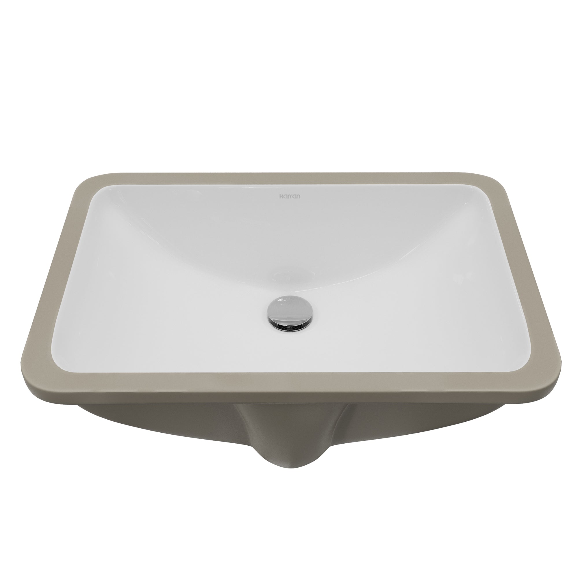 Karran Valera 14.5" x 20.5" Rectangular Undermount Vitreous China Bathroom Sink, White, VC-111-WH