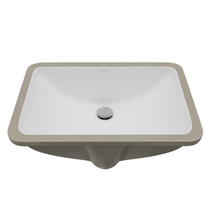 Karran Valera 14.5" x 20.5" Rectangular Undermount Vitreous China Bathroom Sink, White, VC-111-WH