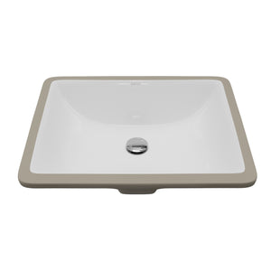 Karran Valera 14.875" x 18.125" Rectangular Undermount Vitreous China ADA Bathroom Sink, White, VC-112-WH