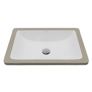 Karran Valera 13.125" x 18.125" Rectangular Undermount Vitreous China ADA Bathroom Sink, White, VC-113-WH