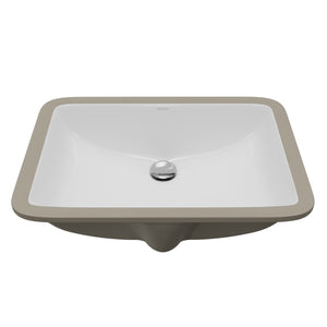 Karran Valera 14.5" x 21" Rectangular Undermount Vitreous China ADA Bathroom Sink, White, VC-116-WH