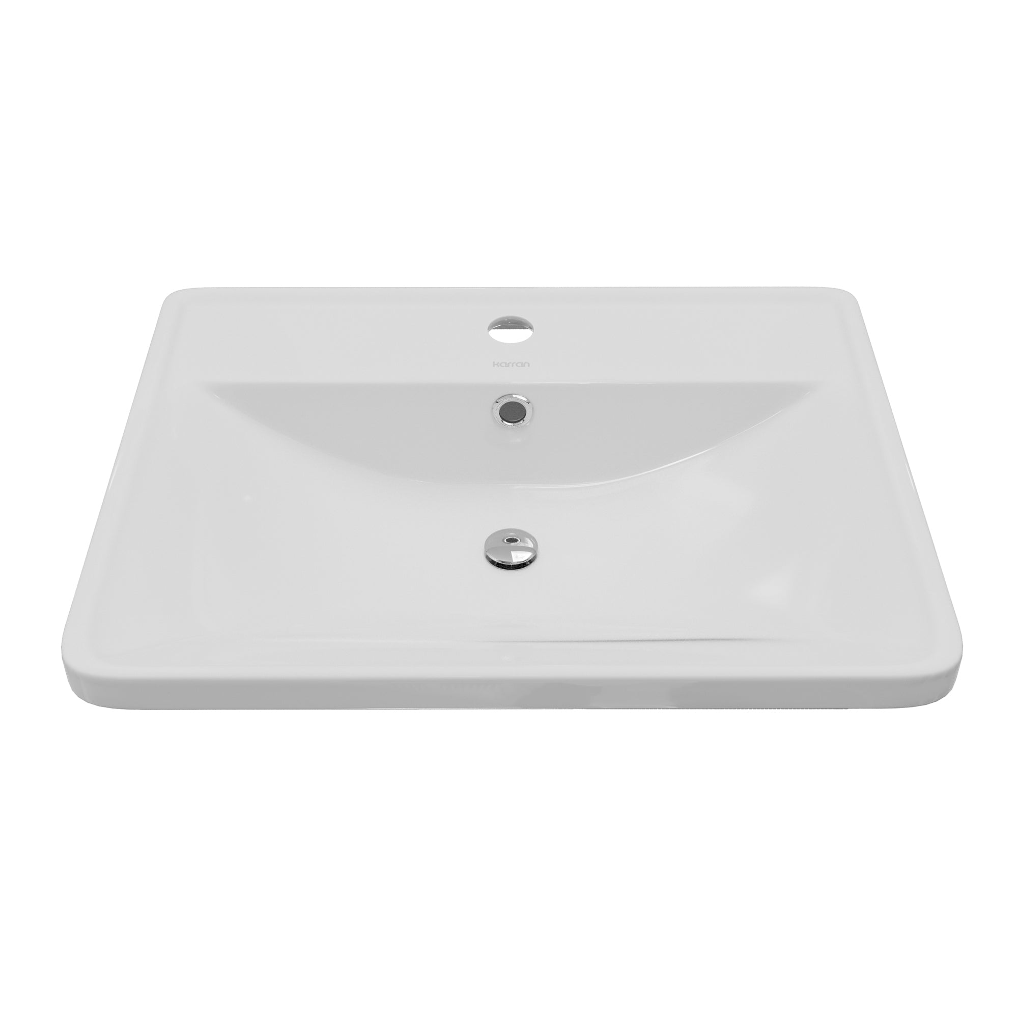 Main Image of Karran Valera 20.375" x 16.125" x 4.5" Rectangular Vessel Vitreous China ADA Bathroom Sink, White, VC-201-WH