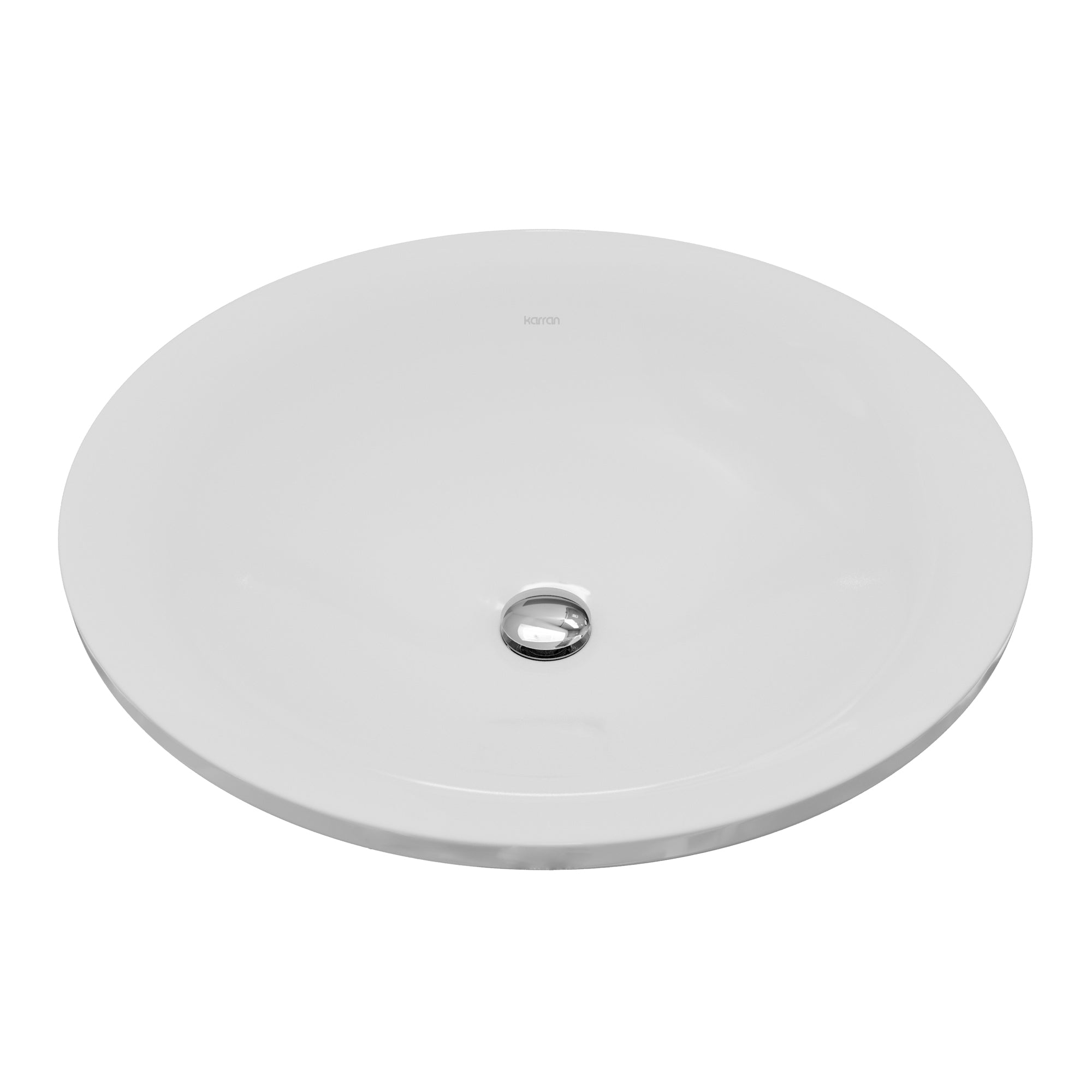 Main Image of Karran Valera 17.75" x 17.75" x 3.5" Round Vessel Vitreous China ADA Bathroom Sink, White, VC-203-WH